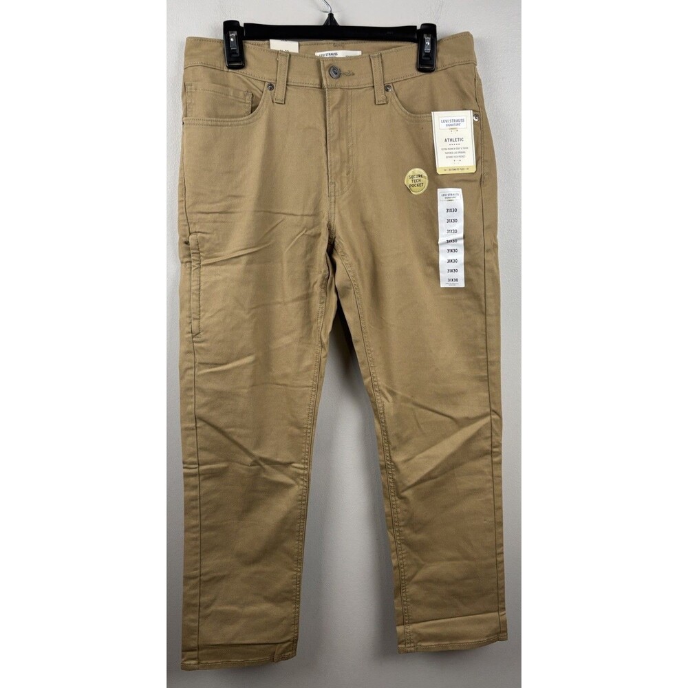 NWT Levi Strauss Signature Gold Men's Sz 31x30 Athletic Tech Jeans Khaki Pants